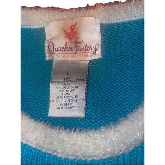 The Quacker Factory Blue Long Sleeve Light Up Long Sleeve Sweater Size - Picture 9 of 10